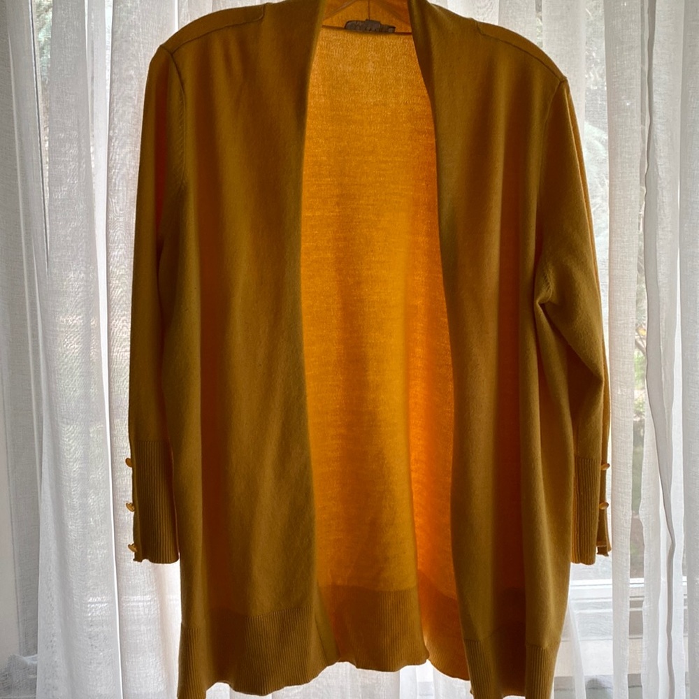 Yellow cardigan